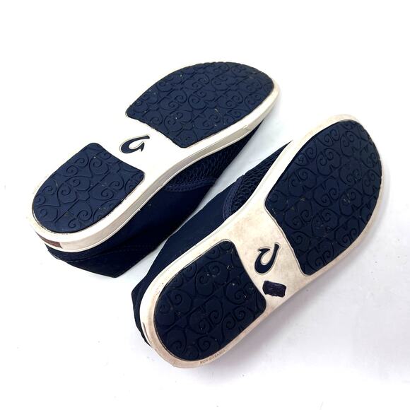 OluKai Pehuea Sneakers Womens Size 7 Navy Blue Mesh Drop-In Heel‎ Slip-On Flats - Picture 7 of 8